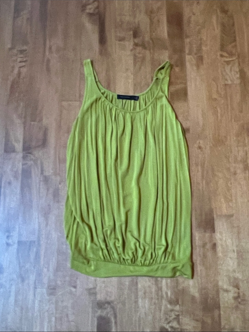 The Limited Pea/Lime Green Gathered Sleeveless Tank